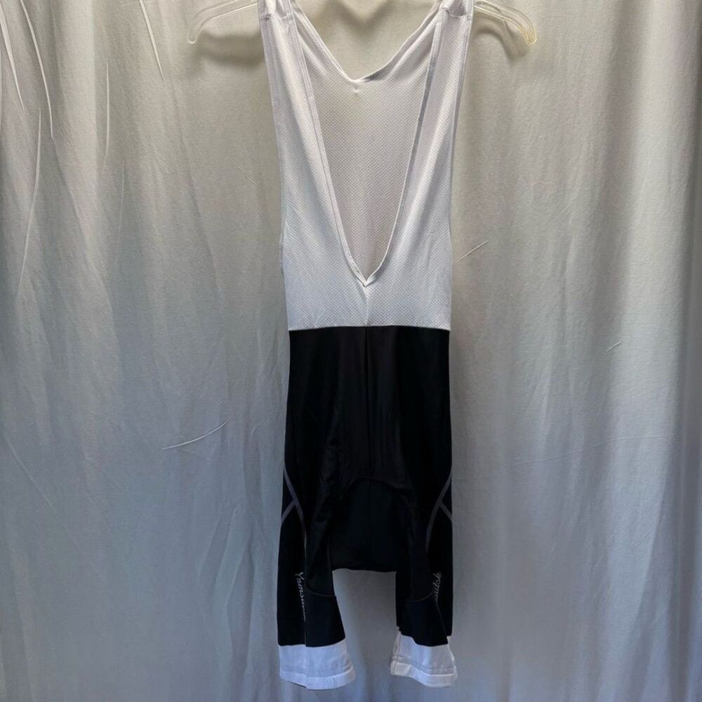 Cycling bib shorts, one piece, size XL, NWT, black/white